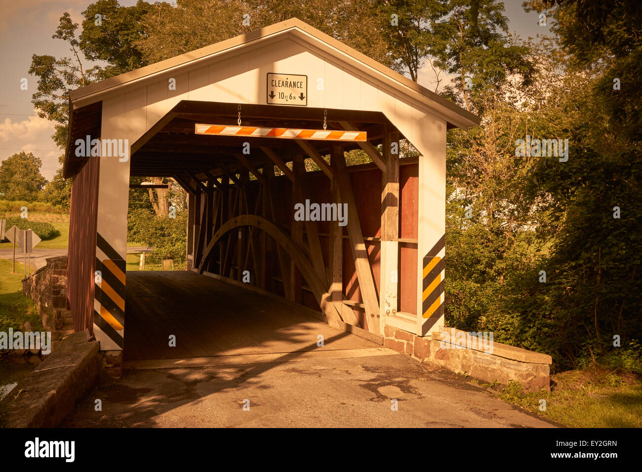 Bucher's Mill Covered Bridge, Ephrata, Lancaster County, Pennsylvania, USA Stock Photo