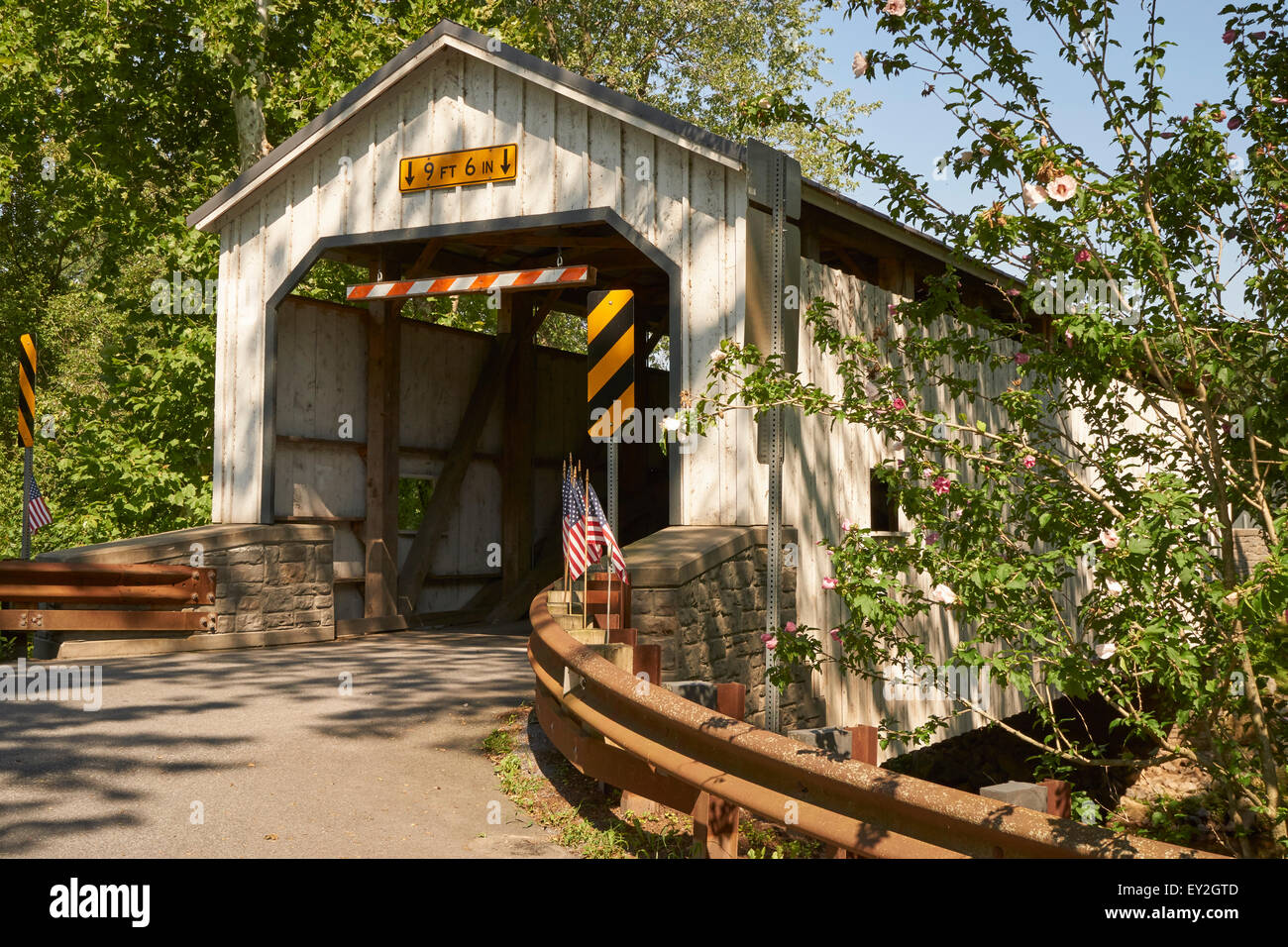 Keller's Mill Covered Bridge, Ephrata, Lancaster County, Pennsylvania, USA Stock Photo