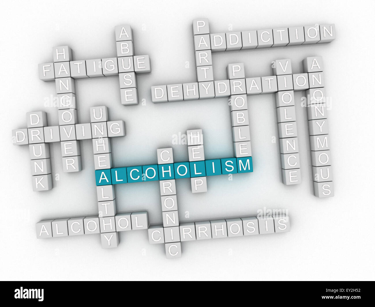 3d image Alcoholism issues concept word cloud background Stock Photo