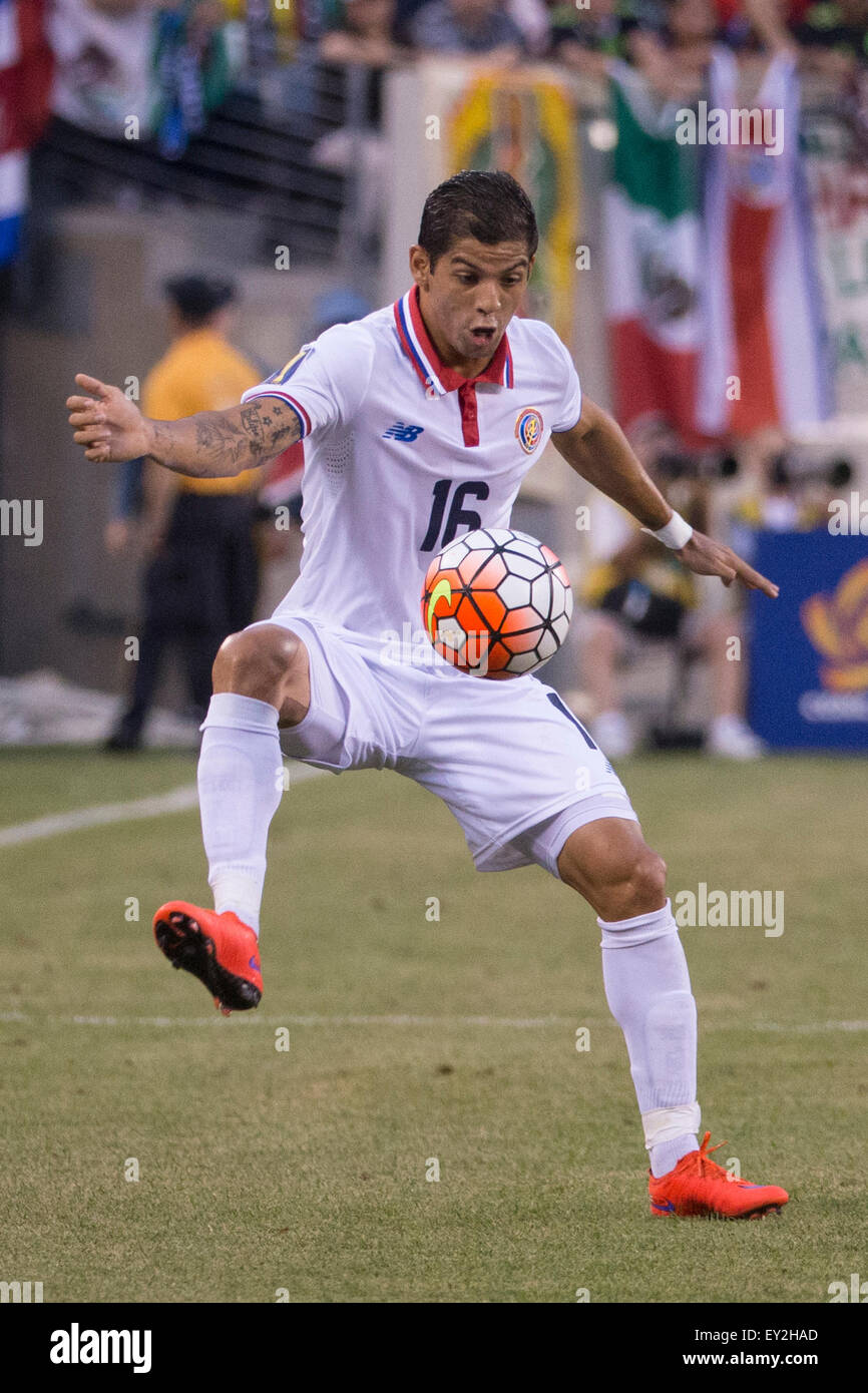 July 19, 2015: Costa Rica defender Christian Gamboa (16) in action during the CONCACAF Gold Cup 2015 Quarterfinal match between the Costa Rica and Mexico at MetLife Stadium in East Rutherford, New Jersey. Mexico won 1-0. (Christopher Szagola/Cal Sport Media) Stock Photo
