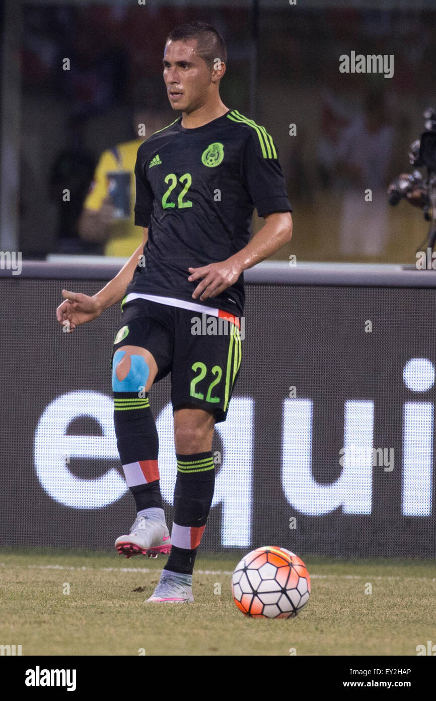 July 19, 2015: Mexico defender Paul Aguilar (22) in action during the CONCACAF Gold Cup 2015 Quarterfinal match between the Costa Rica and Mexico at MetLife Stadium in East Rutherford, New Jersey. Mexico won 1-0. (Christopher Szagola/Cal Sport Media) Stock Photo
