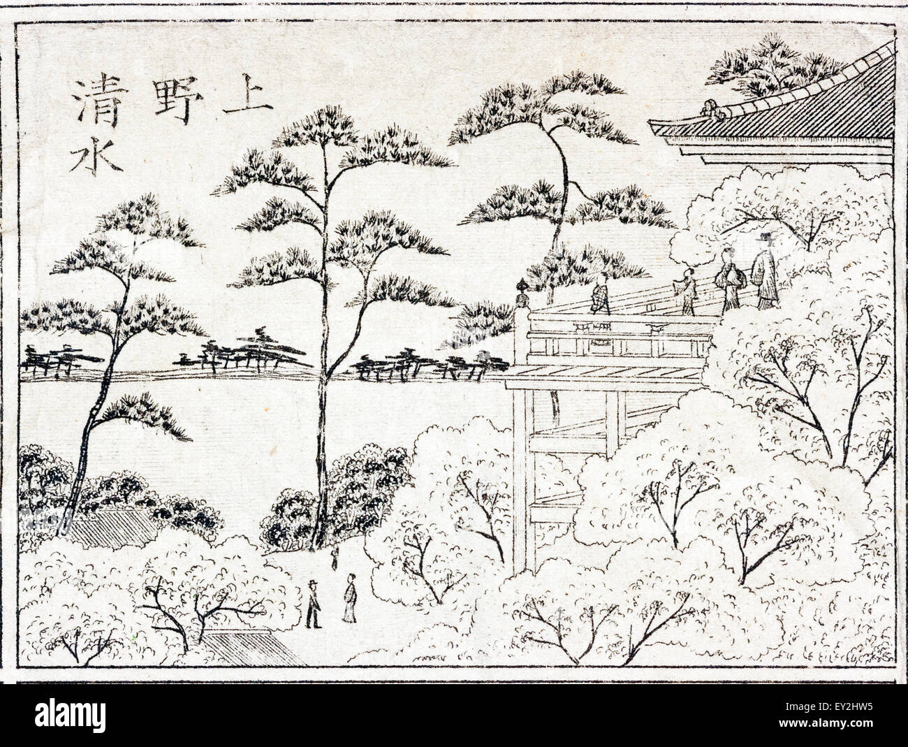 Japan, Meiji period 1882, Map of Tokyo. Margin line panel drawing