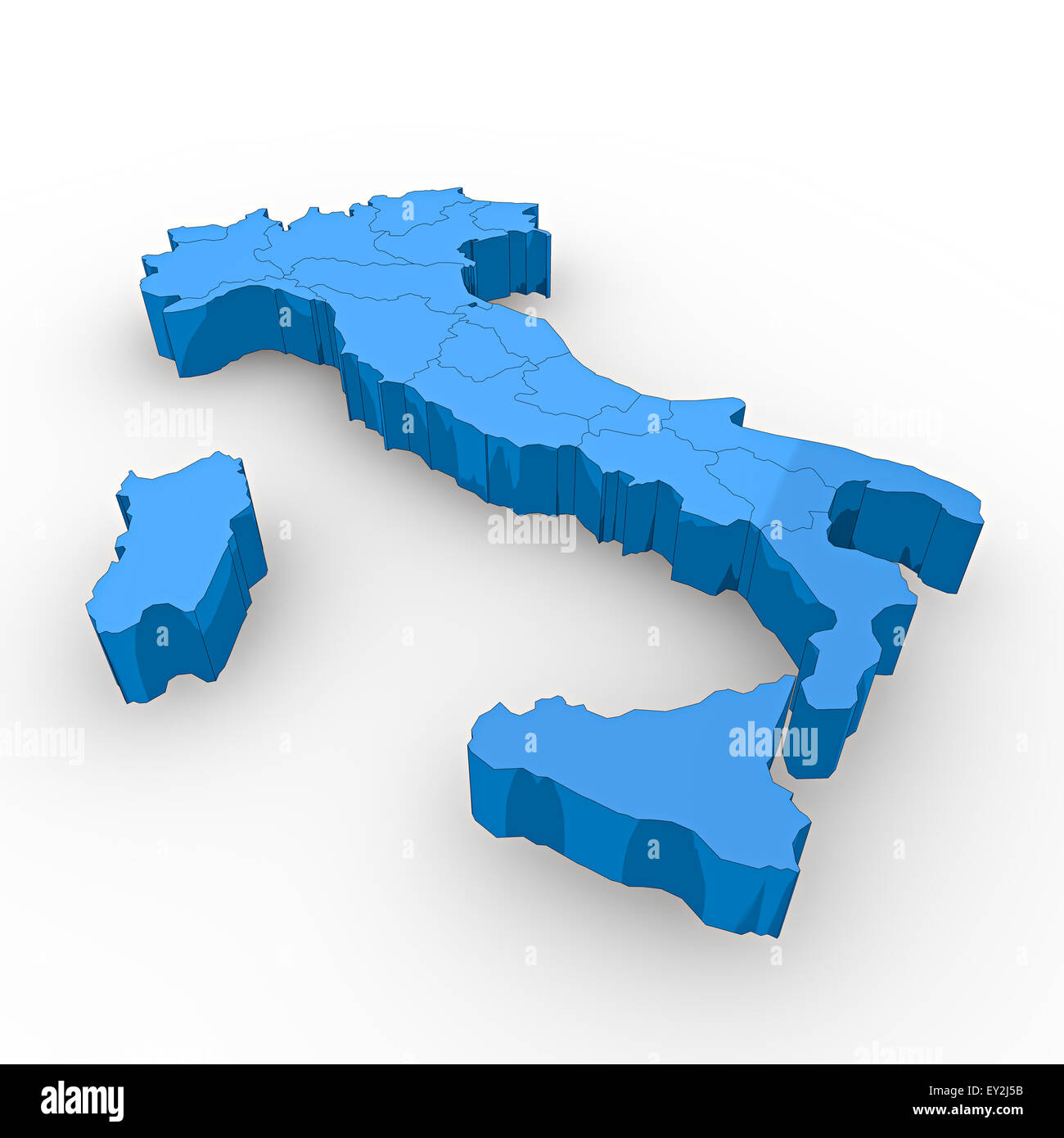 3D blue Map of Italy Stock Photo - Alamy