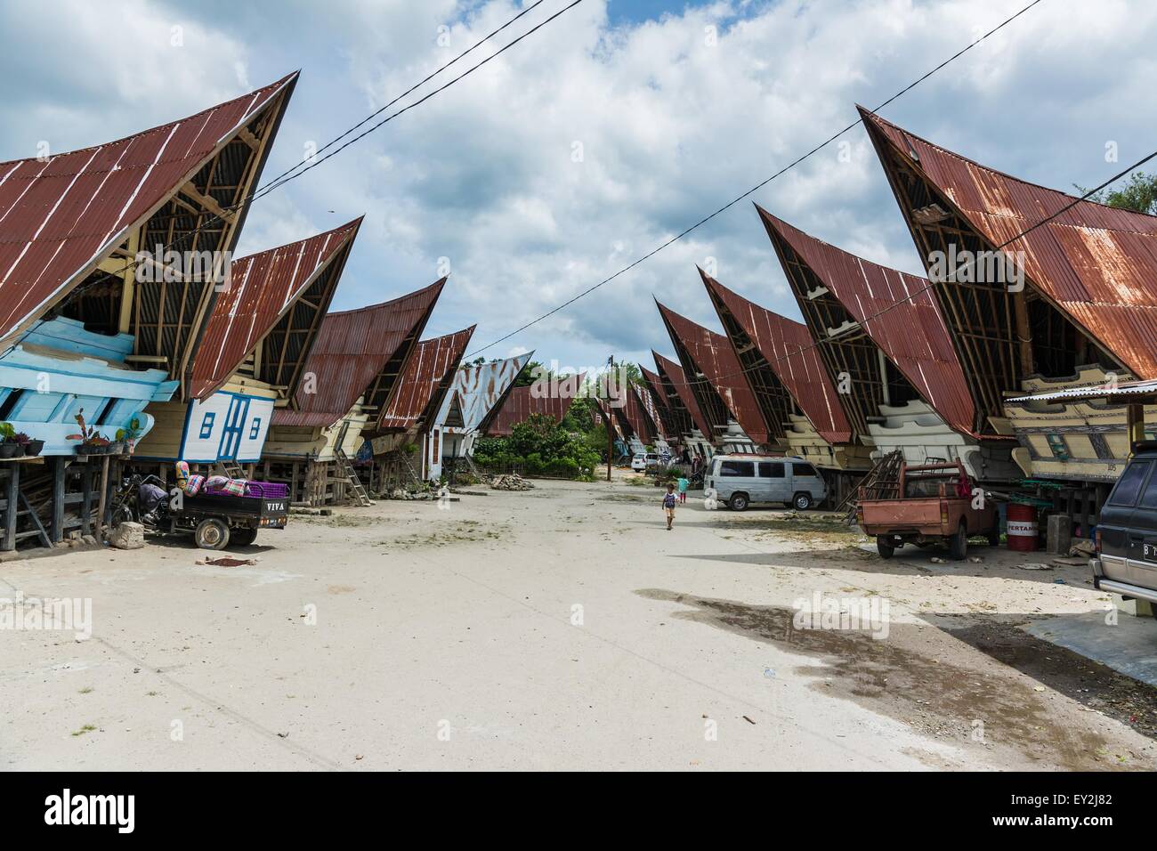 exploring samosir island on lake toba in  sumatra indonesia Stock Photo