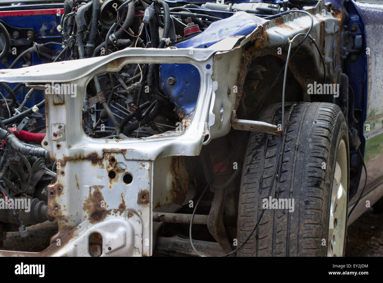 Smashed Car Stock Photo