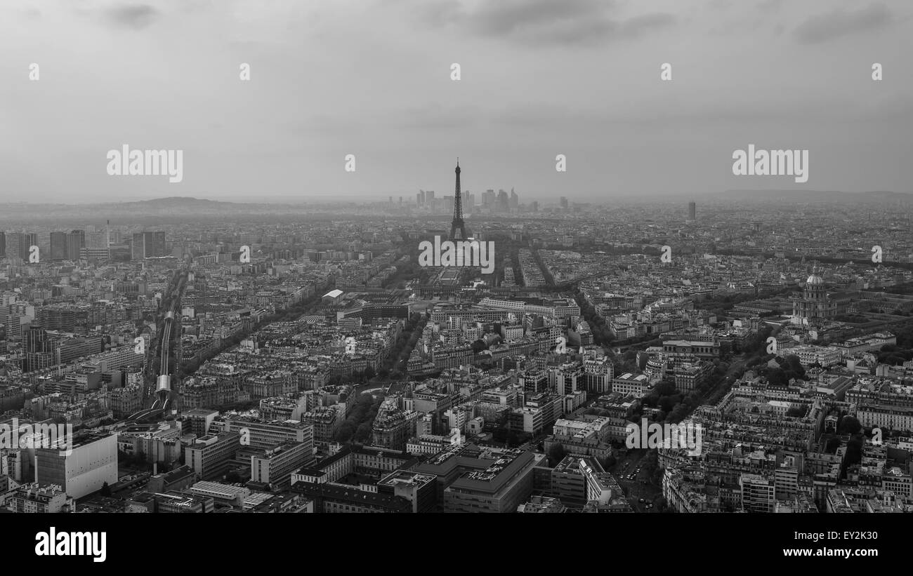 Paris seen from the montparnasse tower Stock Photo