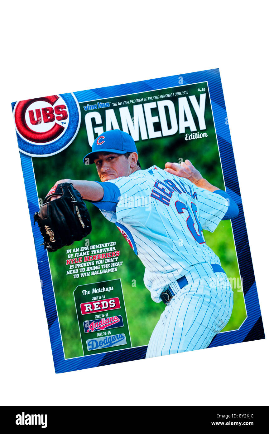 A programme for a Chicago Cubs baseball game. Stock Photo
