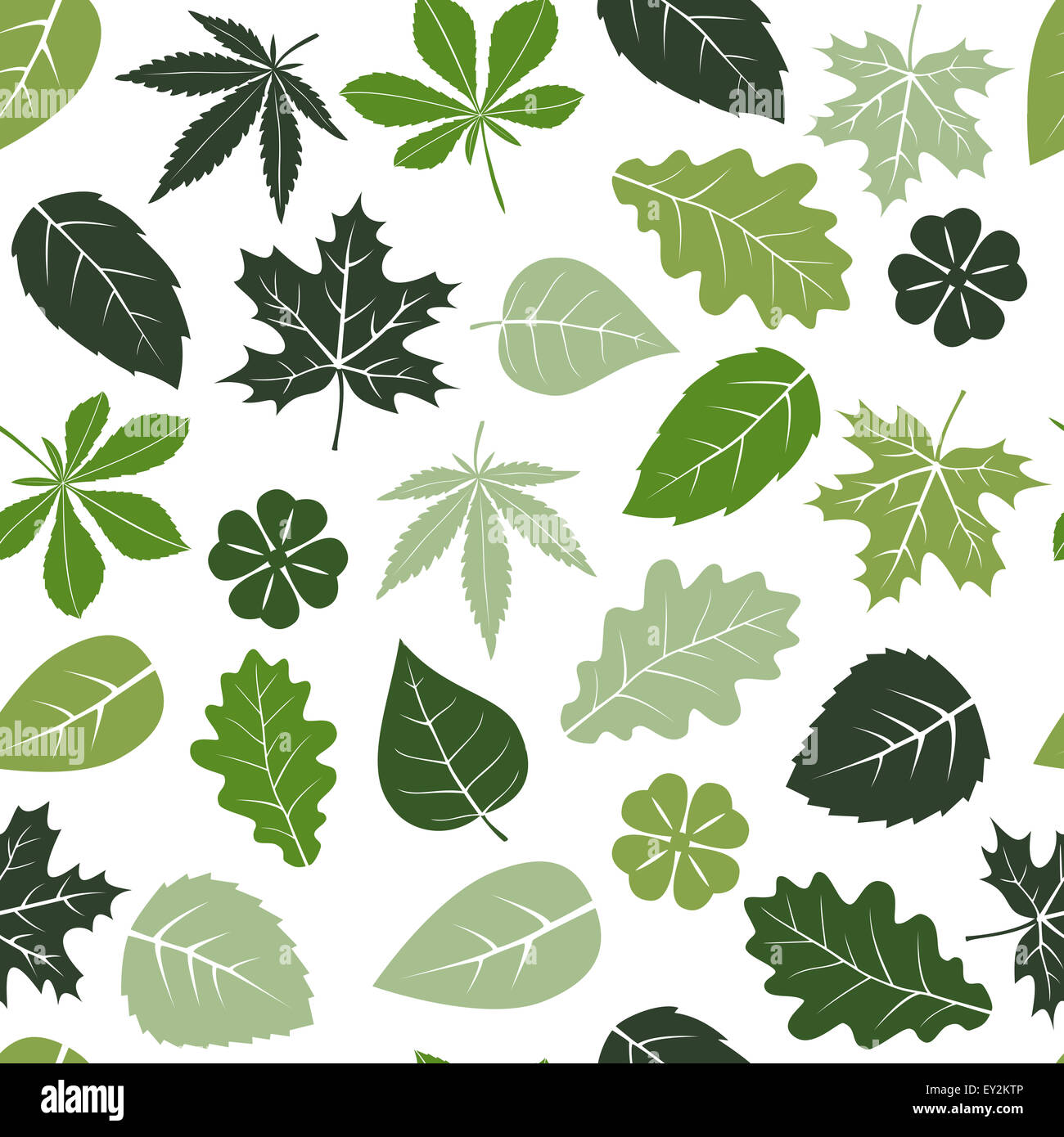 Seamless green leaves pattern background Stock Photo - Alamy