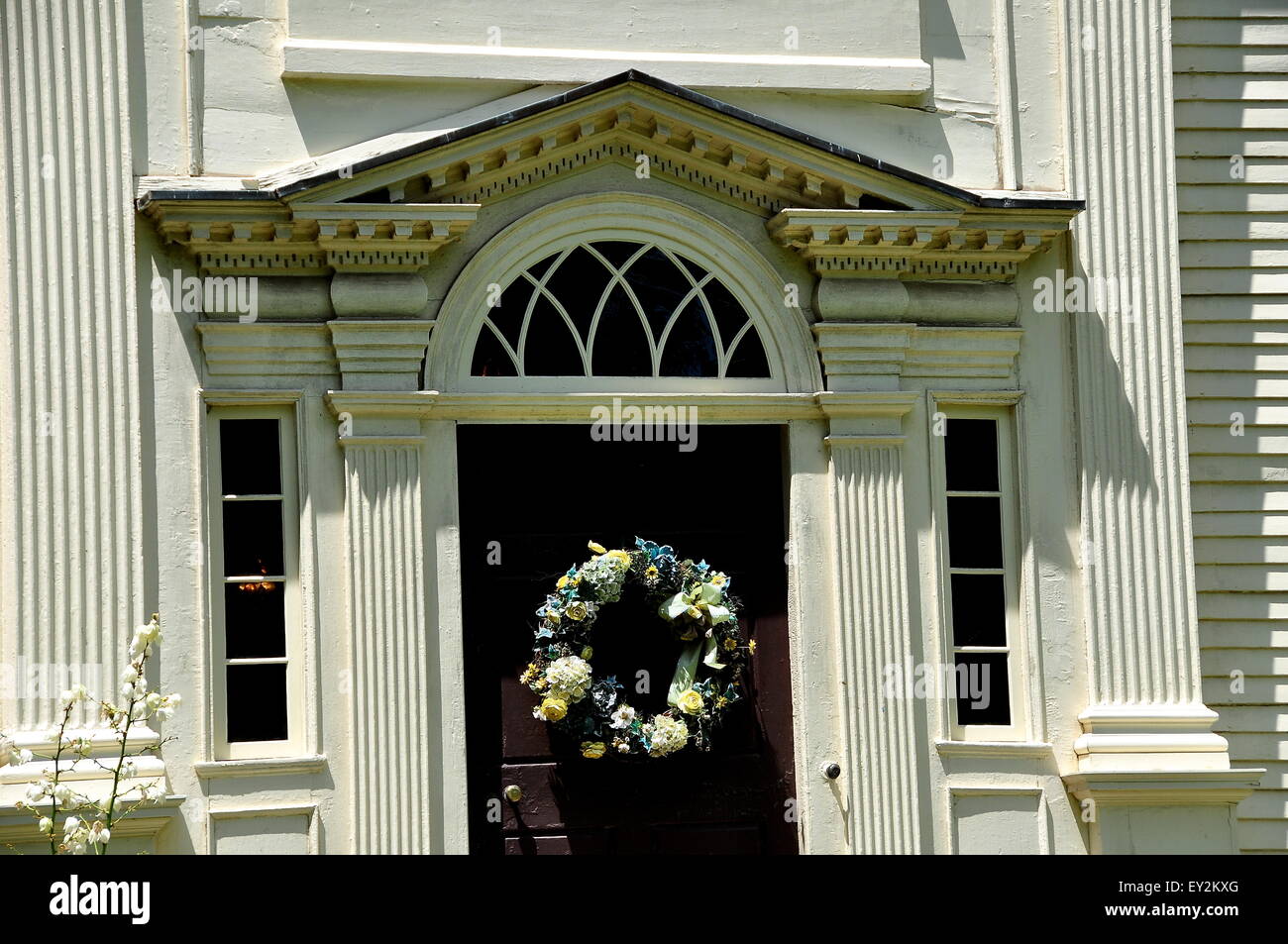 Canterbury, Connecticut 18th century doorway with wreath, decorative