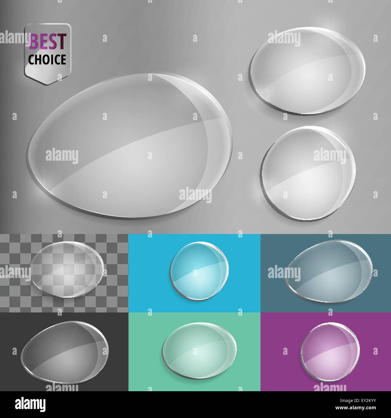 Set of glass speech shape icons with soft shadow on gradient background ...