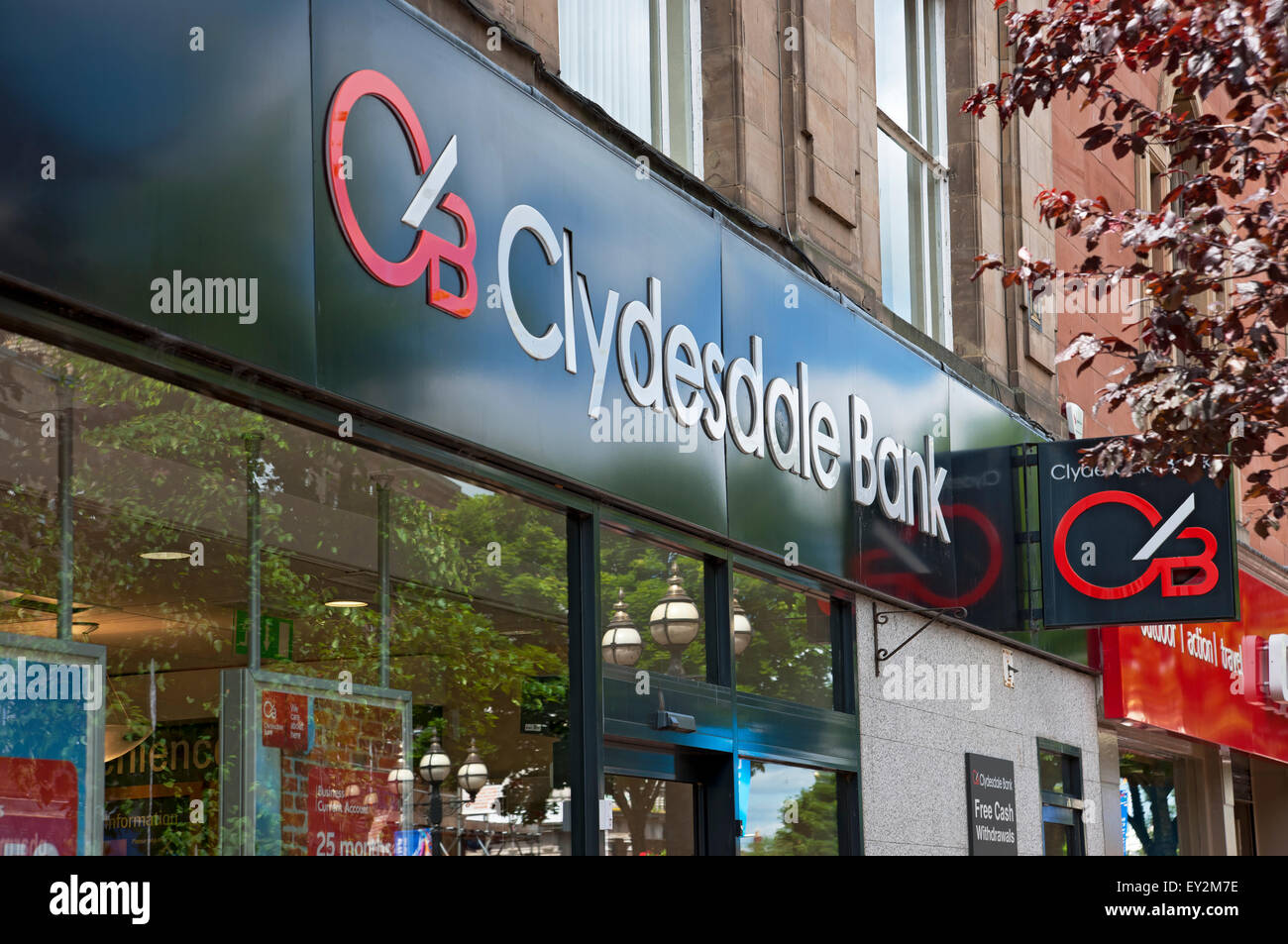 Close up of Clydesdale Bank sign signage exterior Carlisle Cumbria