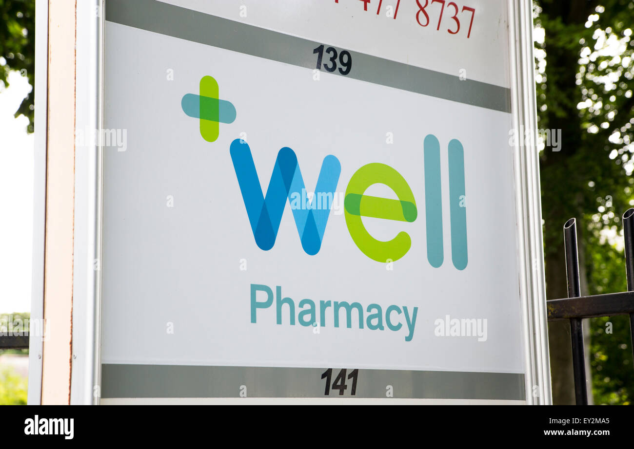 Stock Image.  Well Pharmacy re-brand for Co-operative Pharmacy Stock Photo