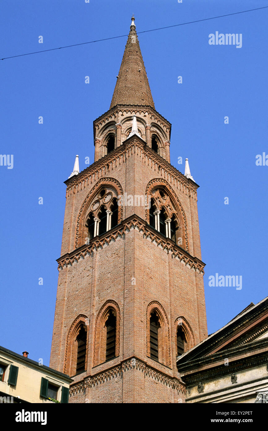 Italy, Lombardy, Mantua, renaissance church of St Andrews, bell tower Stock Photo