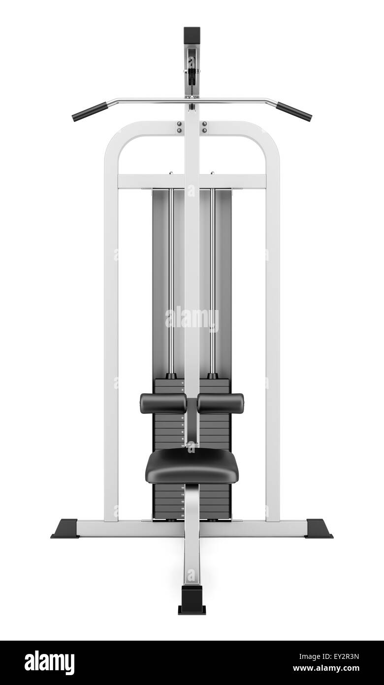 gym pull-down machine isolated on white background Stock Photo