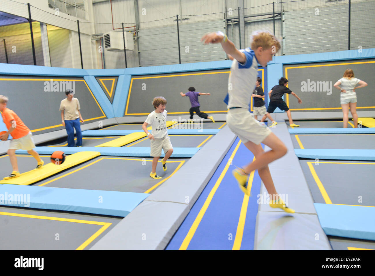 The First Oxygen Freejumping Trampoline Park Opens In Acton West Stock Photo Alamy