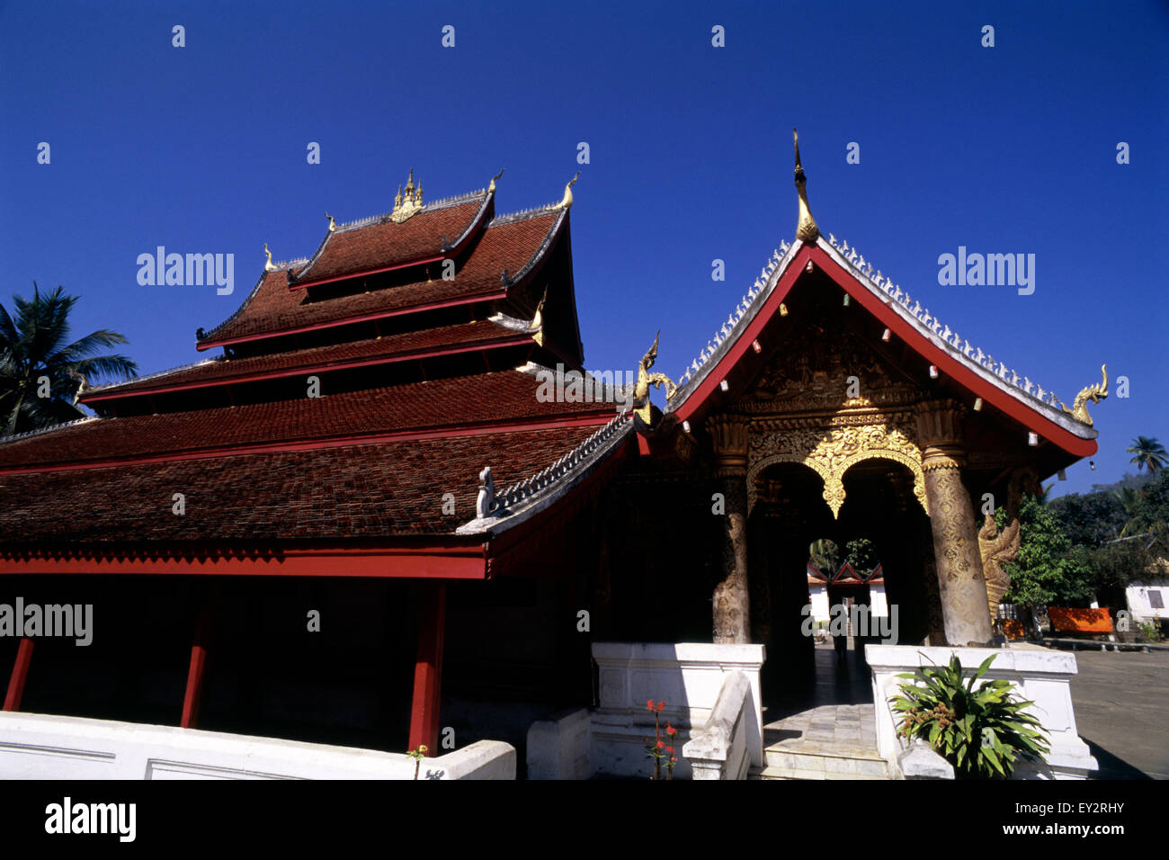 Laos, Luang Prabang, Wat Mai Suwannaphumaham Stock Photo