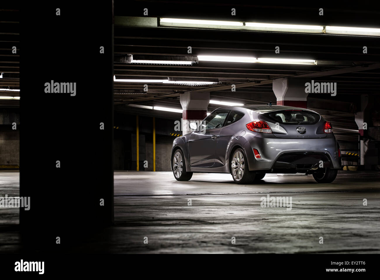 Hyundai Veloster in car park Stock Photo