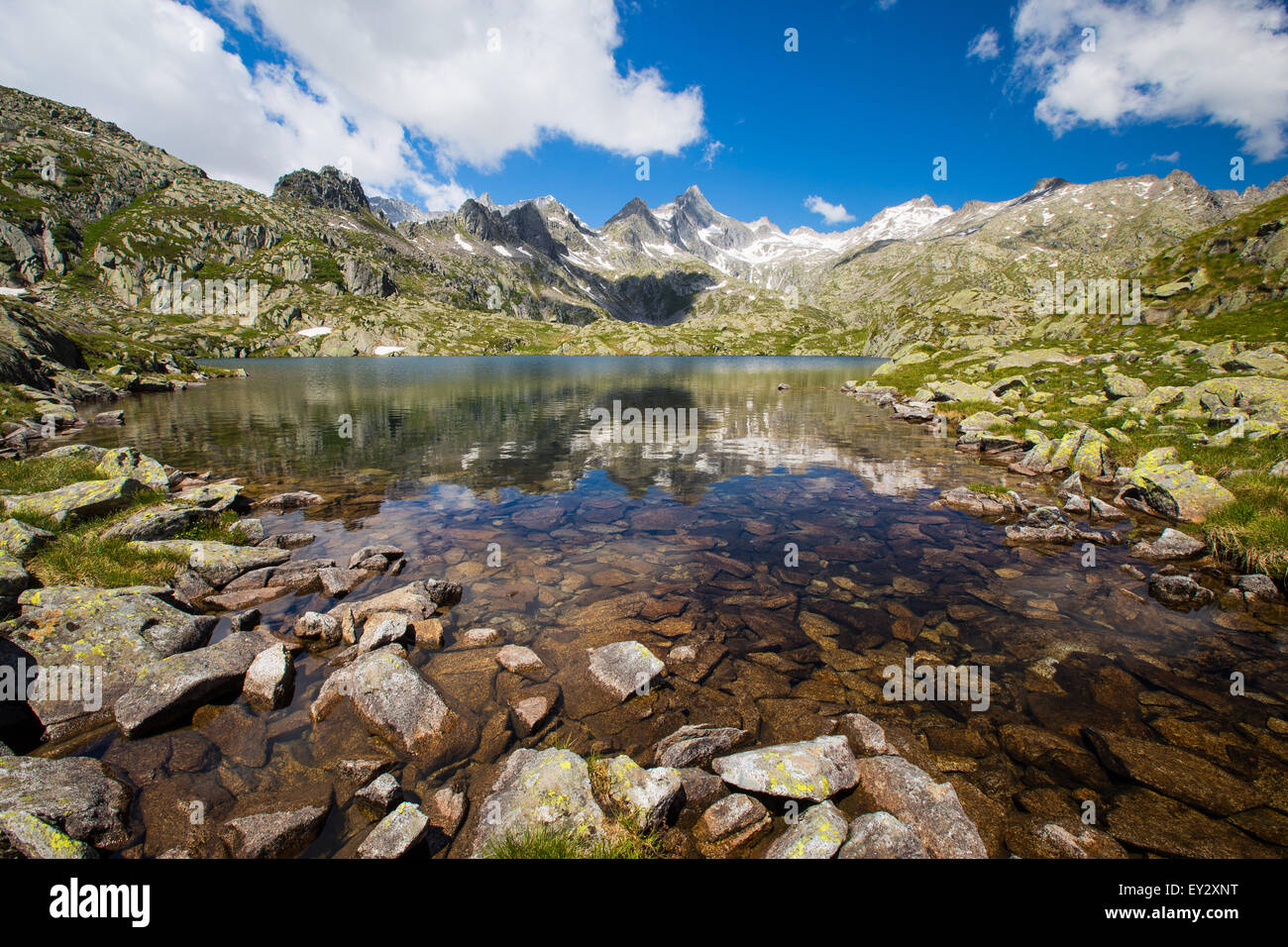 Lago Nero di Cornisello. The Adamello-Brenta natural park. Trentino. Nambrone valley, Pinzolo. Italian Alps. Europe. Stock Photo