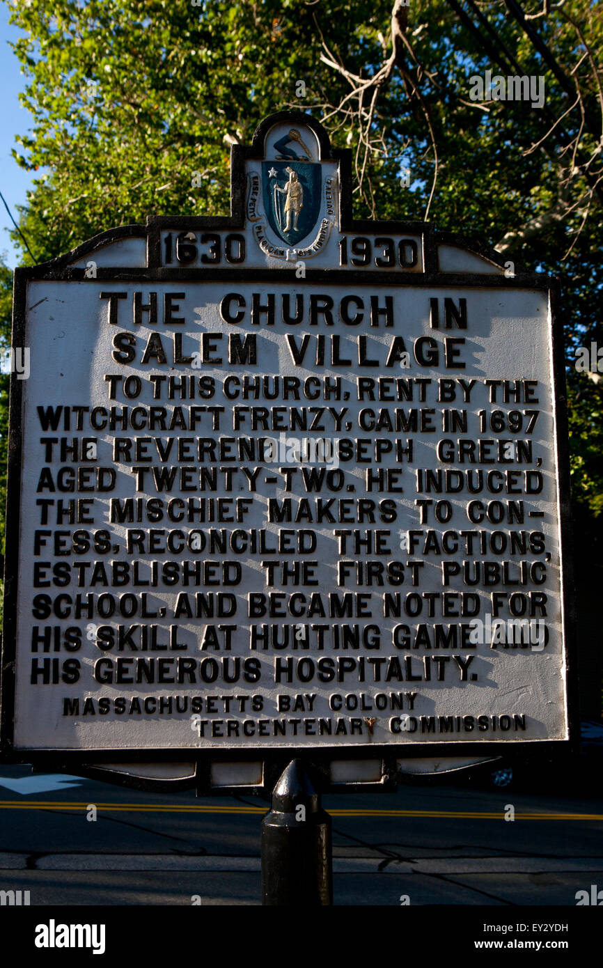 THE CHURCH IN SALEM VILLAGE To this church, rent Stock Photo Alamy