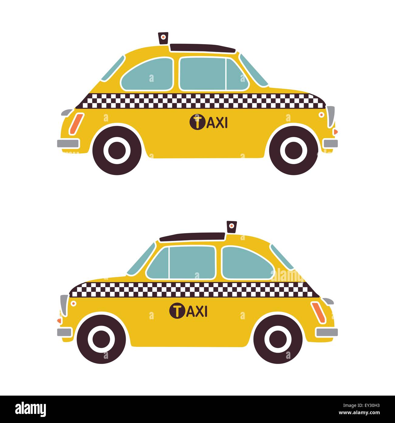 old Italian car as New York yellow cab Stock Vector