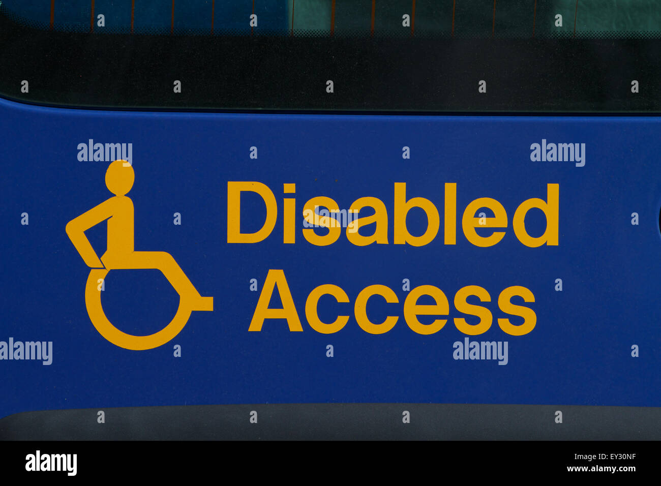 Disabled Access sign on back of van. UK Stock Photo Alamy