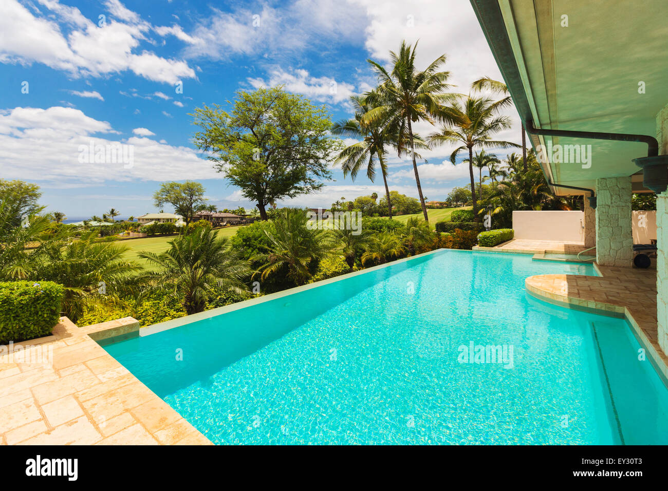 Beautiful Luxury Home with Swimming Pool Stock Photo