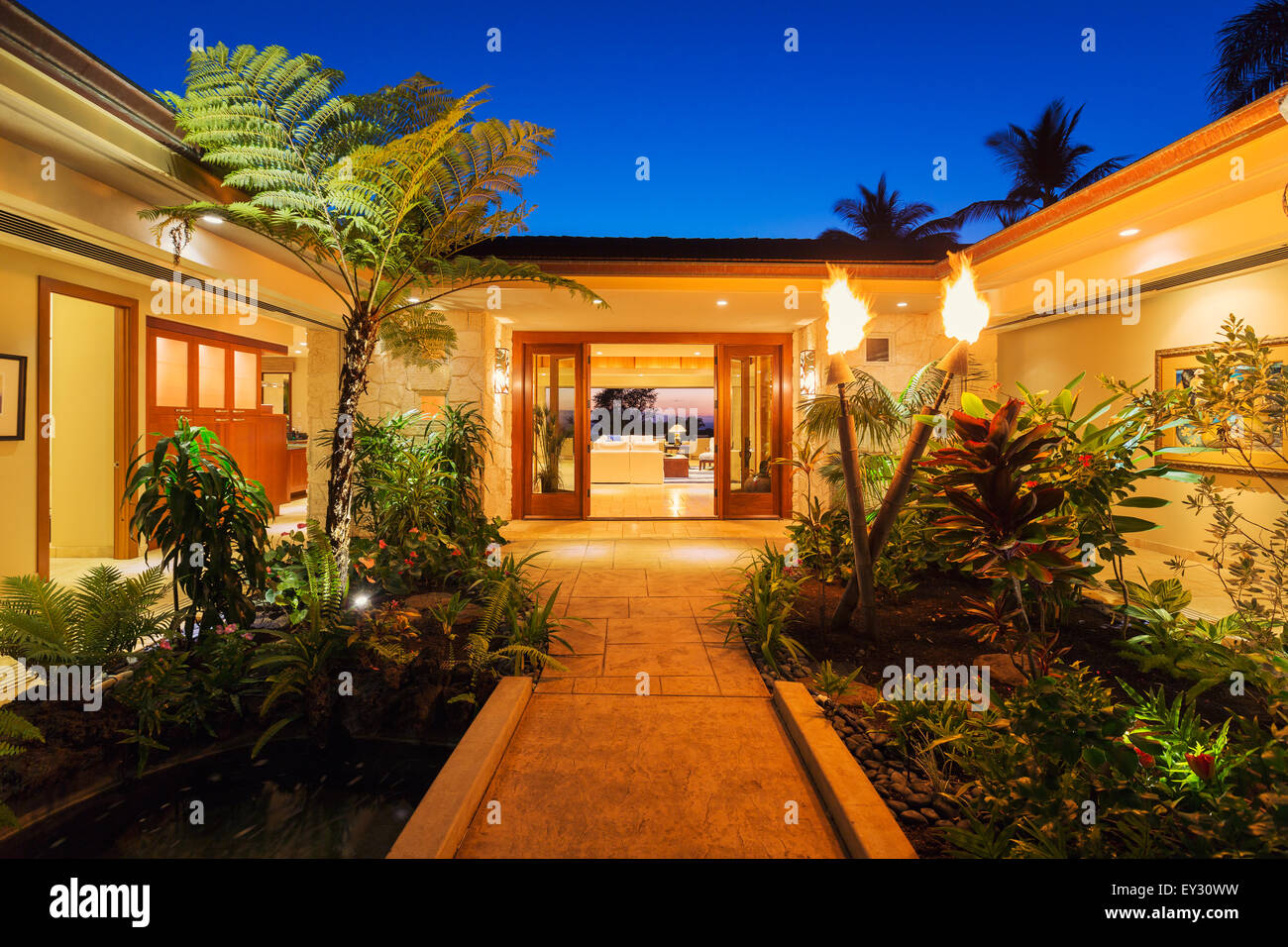 Beautiful Garden Entrance to Luxury Home Stock Photo - Alamy