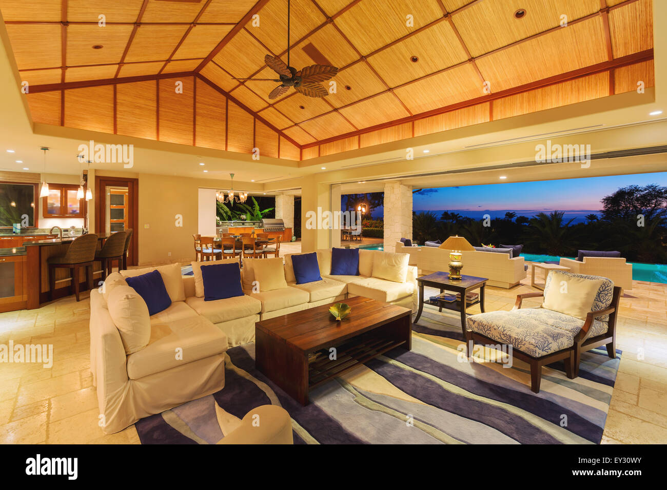Beautiful Living Room in Luxury Home Stock Photo - Alamy