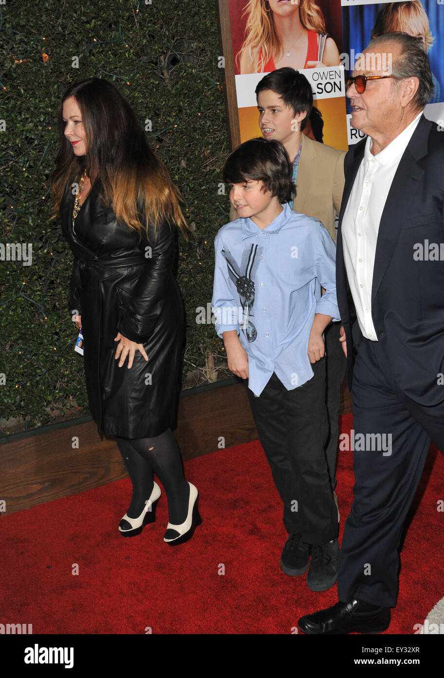 LOS ANGELES, CA - DECEMBER 13, 2010: Jack Nicholson & daughter Jennifer Nicholson & her sons at the world premiere of his new movie 'How Do You Know' at the Mann Village Theatre, Westwood. Stock Photo