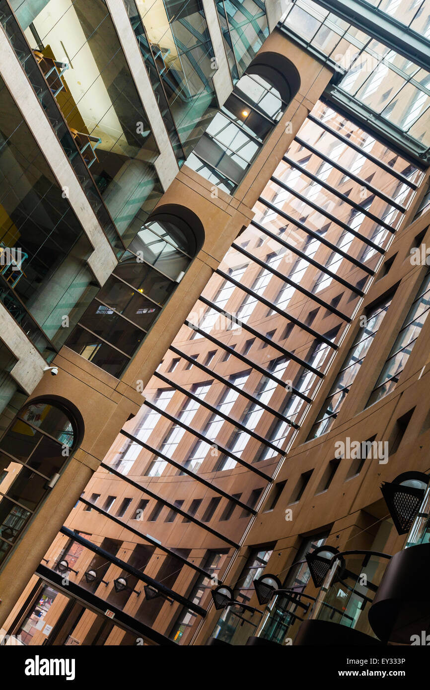 The atrium of the Vancouver Public Library Stock Photo