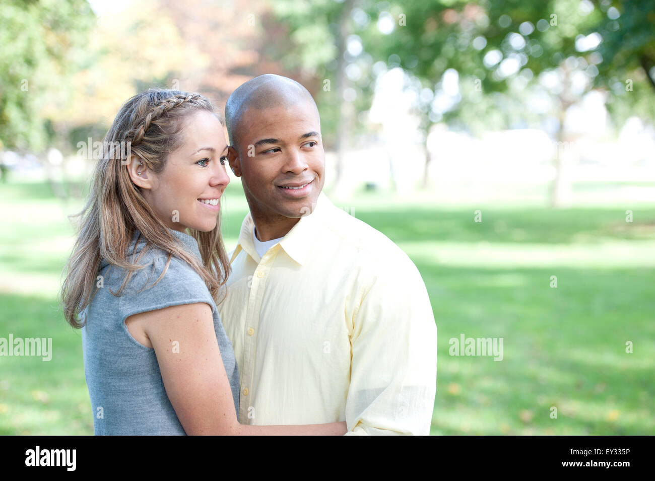 Happy Interracial Couple Stock Photo