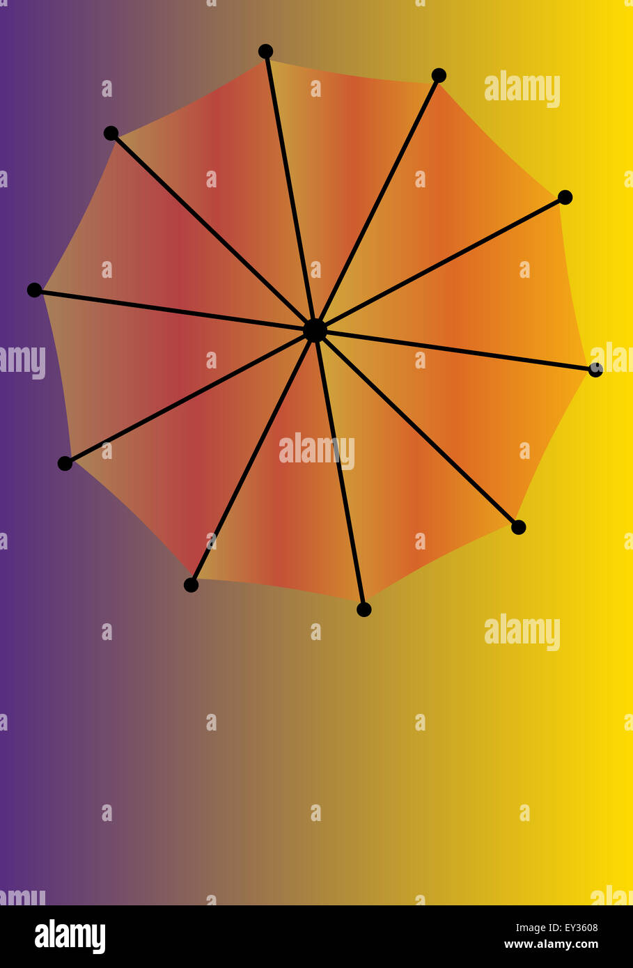 An umbrella over a colored background with copy space Stock Photo - Alamy