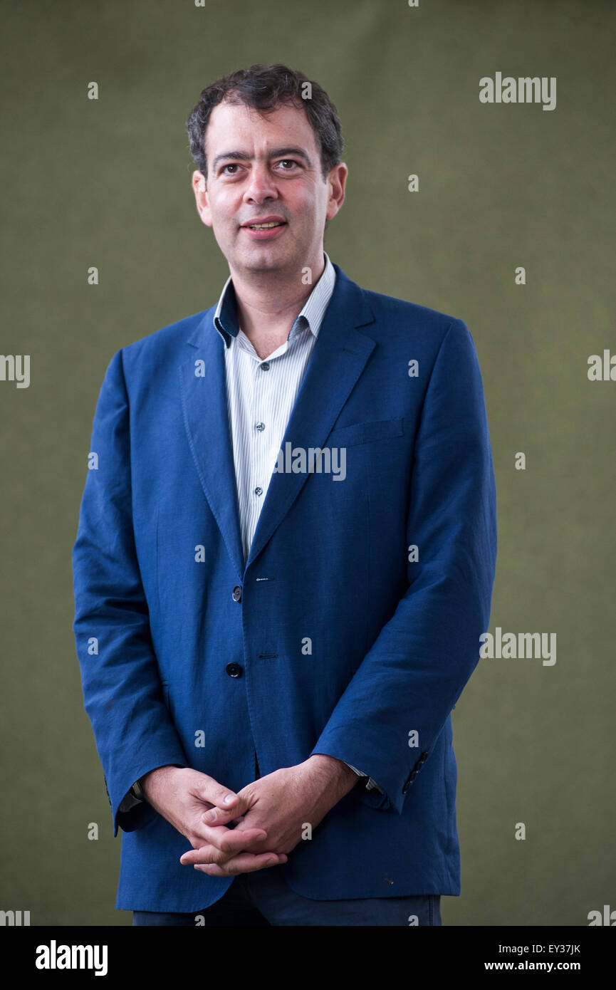 British political scientist David Runciman appearing at the Edinburgh International Book Festival. Stock Photo