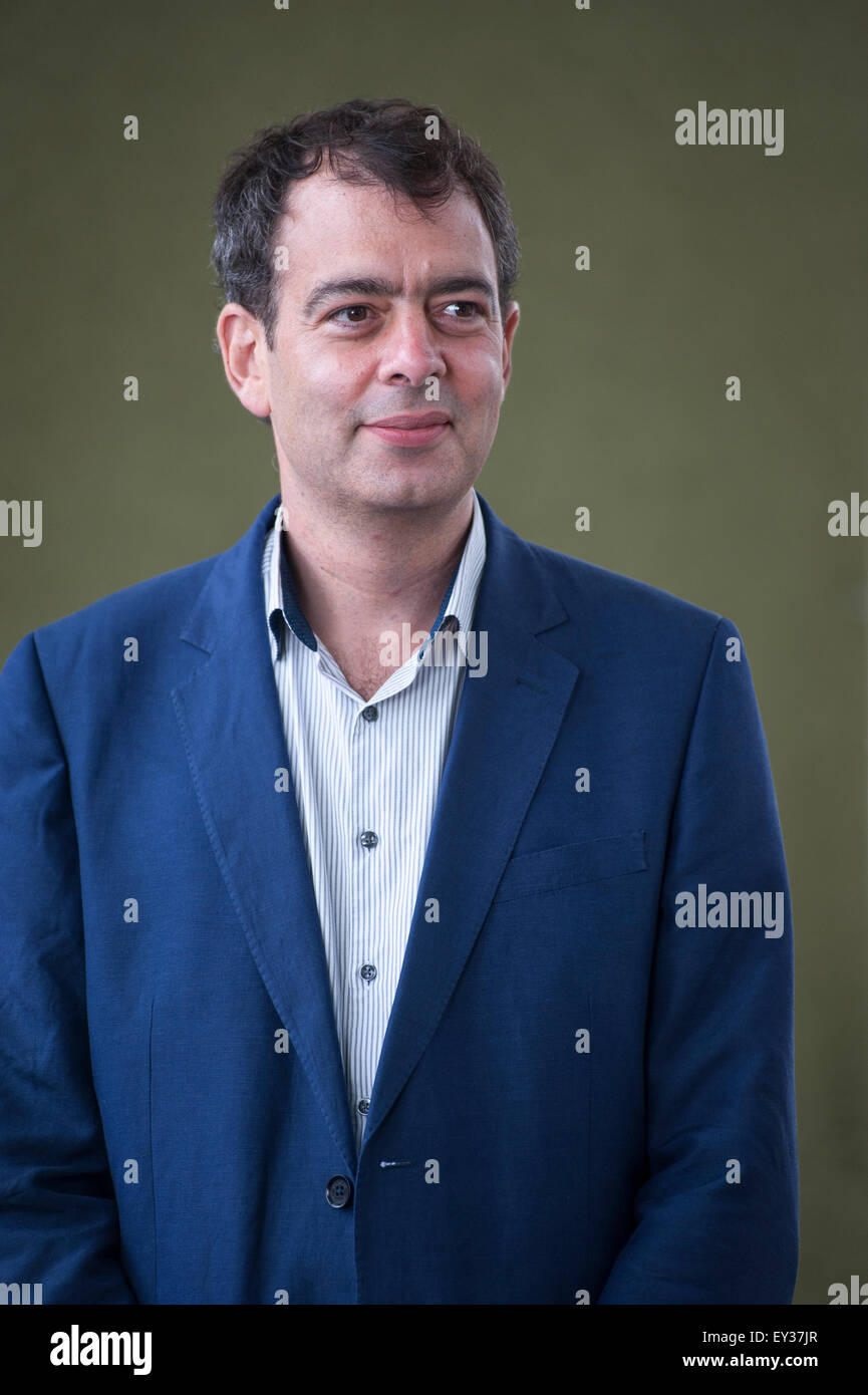 British political scientist David Runciman appearing at the Edinburgh International Book Festival. Stock Photo