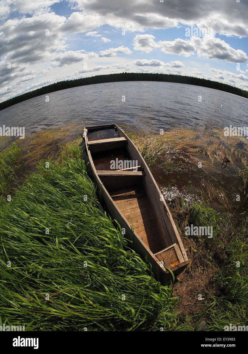 old boat on the river Stock Photo - Alamy