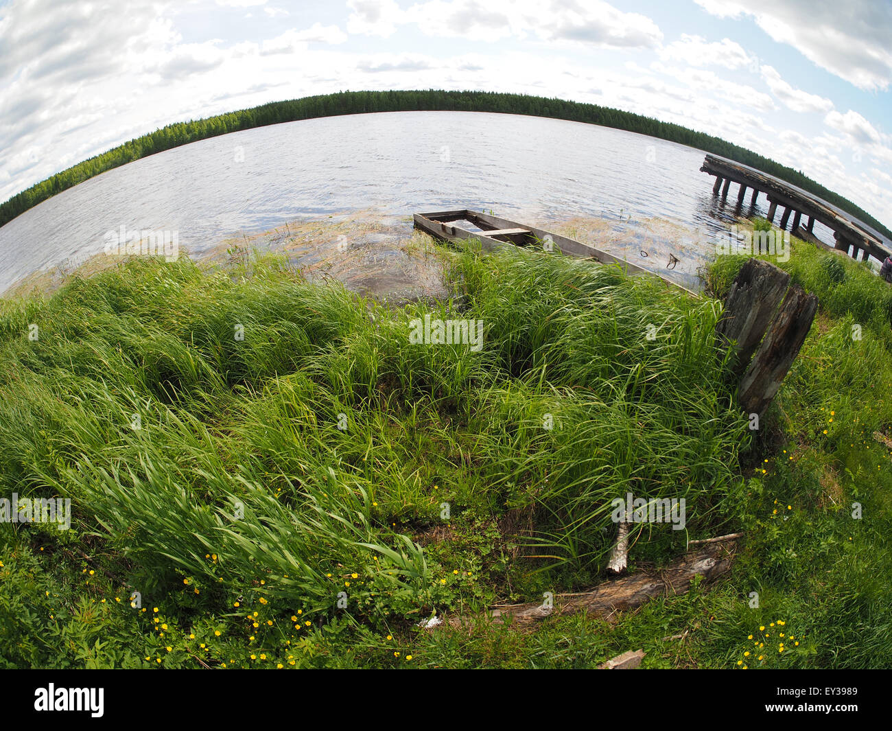 old boat on the river Stock Photo - Alamy
