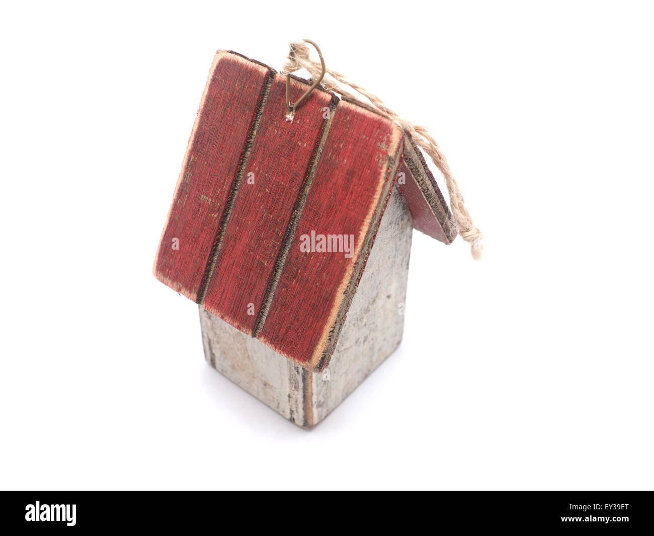 Toy wooden house on a white background Stock Photo - Alamy