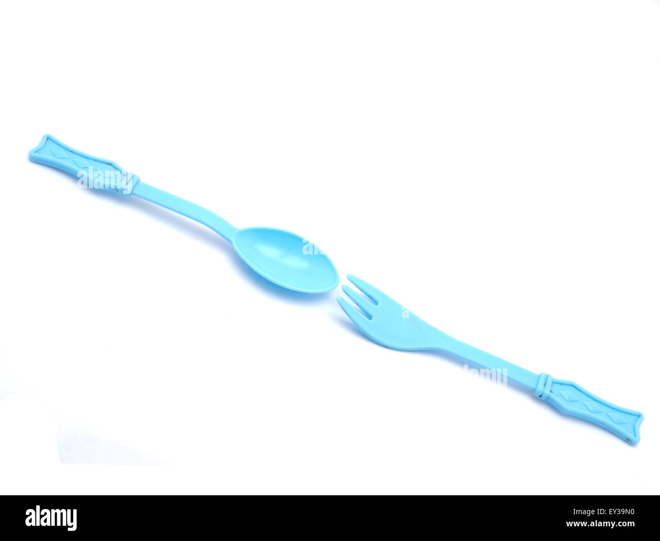 Plastic baby spoon on a white background Stock Photo Alamy