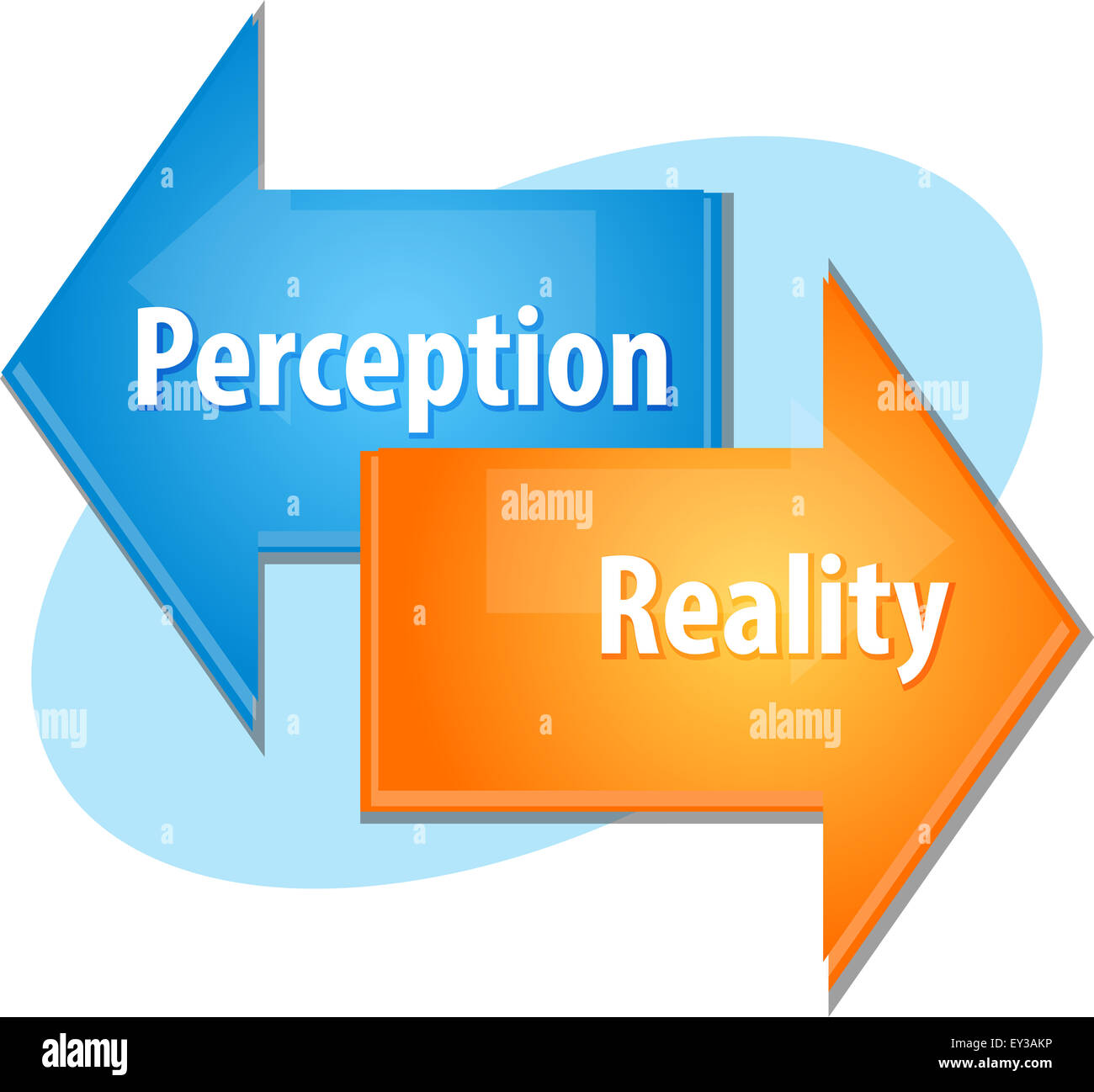 Business strategy concept infographic diagram illustration of Perception Reality point of view