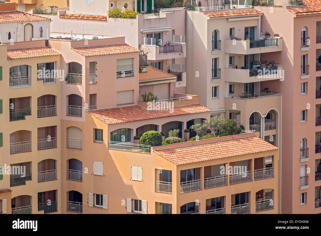 Roof Gardens On Apartment Blocks Monte Carlo Monaco Stock Photo Alamy