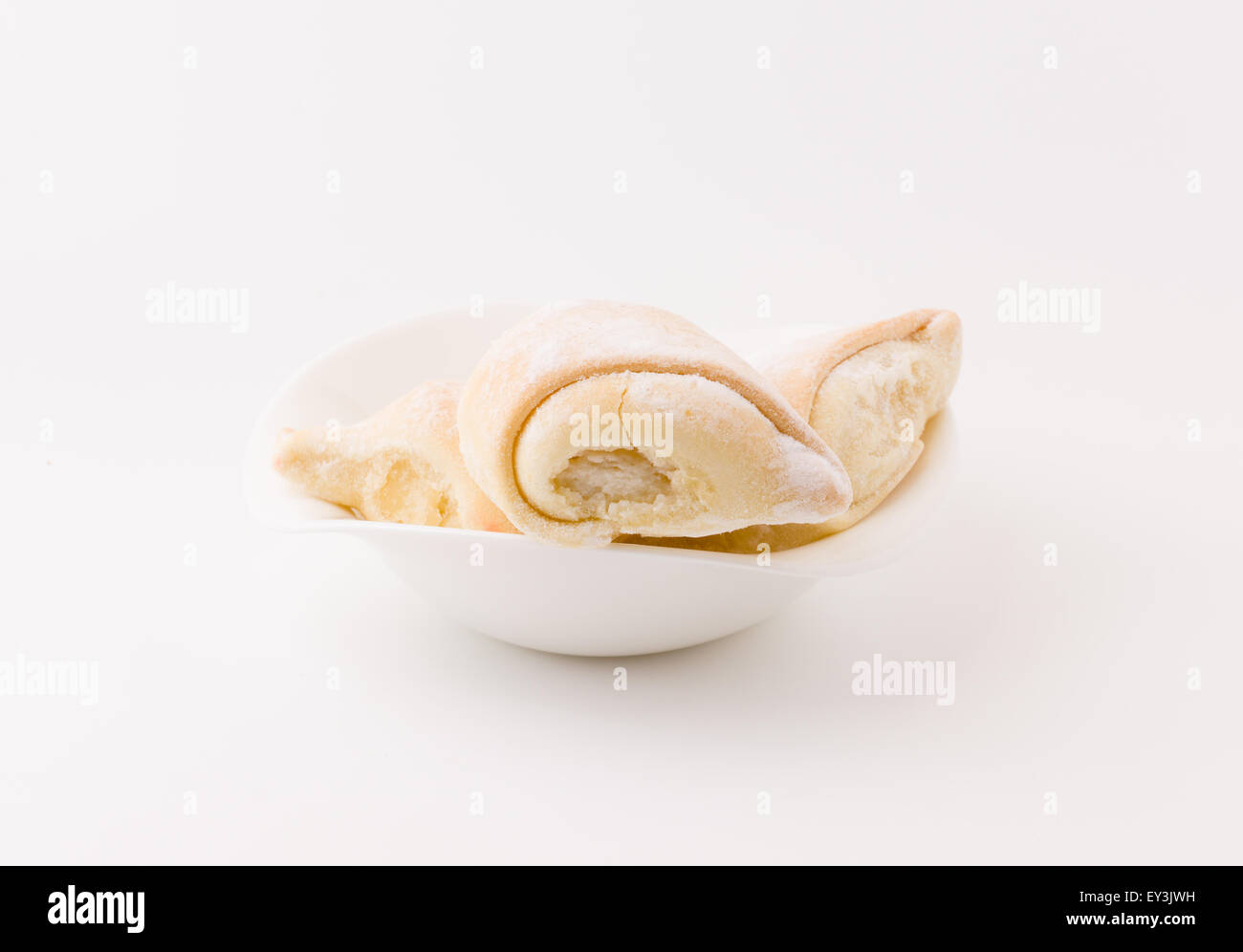 tasty cakes lie on a white background and wait for the buyer Stock Photo