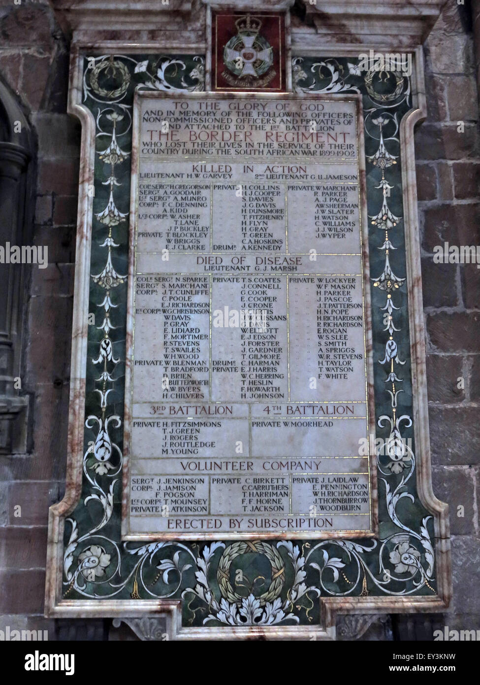 Border regiment Carlisle Cathedral, Cumbria,England,UK Stock Photo