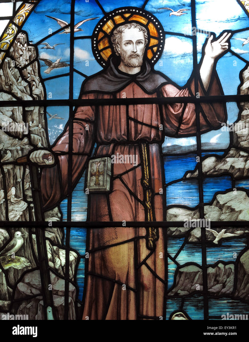 St Cuthberts Church,Carlisle,Cumbria,England,UK interior - saint Cuthbert detail Stock Photo
