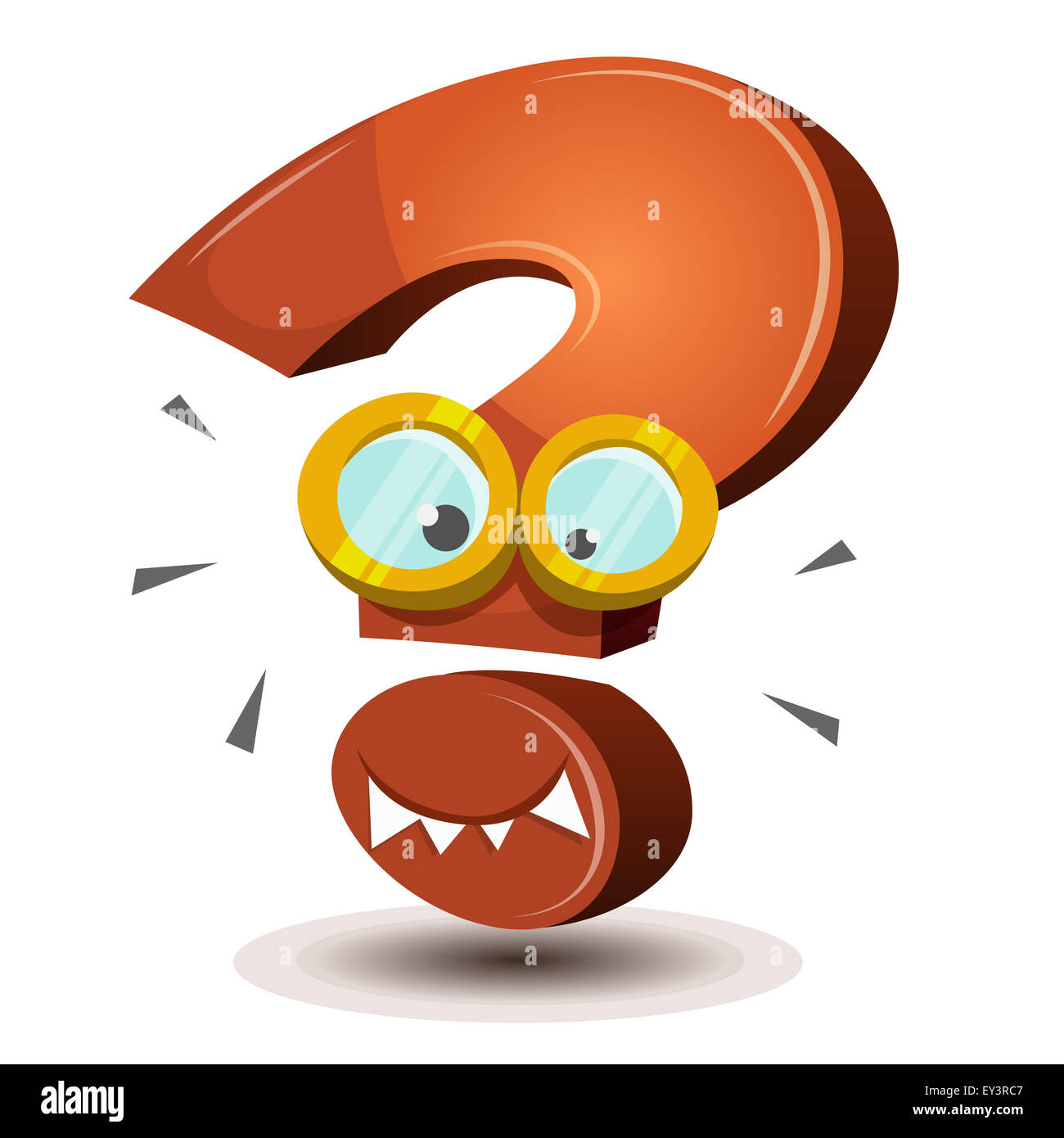Illustration of a happy funny cartoon question mark character icon, for  search engine mascot symbol Stock Photo - Alamy