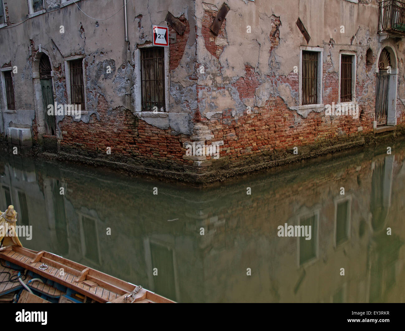View of a canal in the city of Venice with houses. Venice. Italy Stock ...