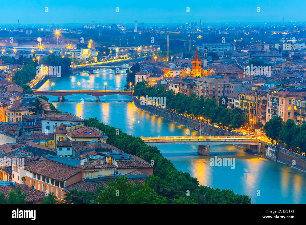 Bridge and reflection adige river hi-res stock photography and images ...