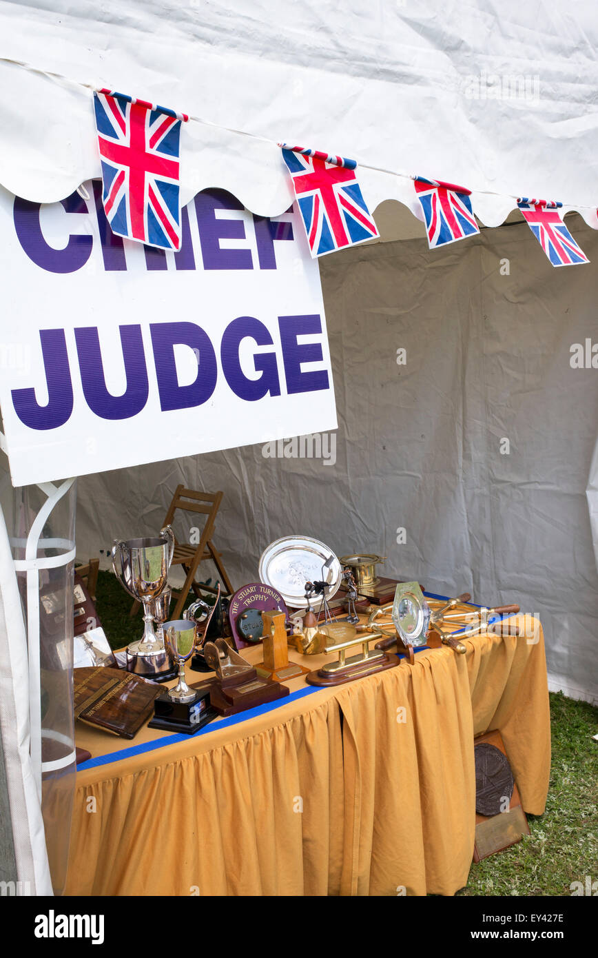 Judges tent and prizes at at the Thames Traditional Boat Festival, Fawley Meadows, Henley On Thames, Oxfordshire, England Stock Photo