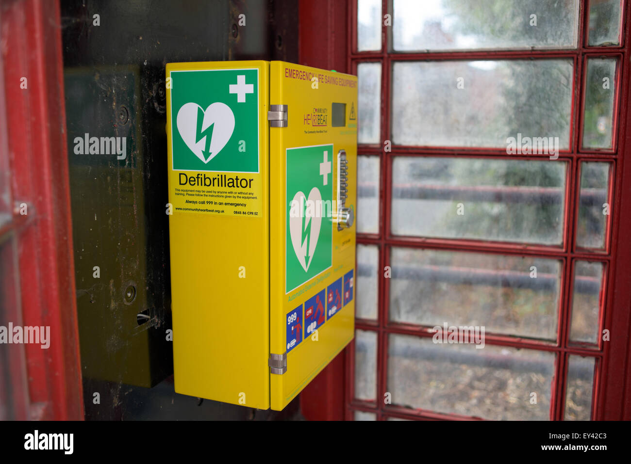 Defibrillator Red Iconic Telephone Box Melton Mowbray Leicestershire