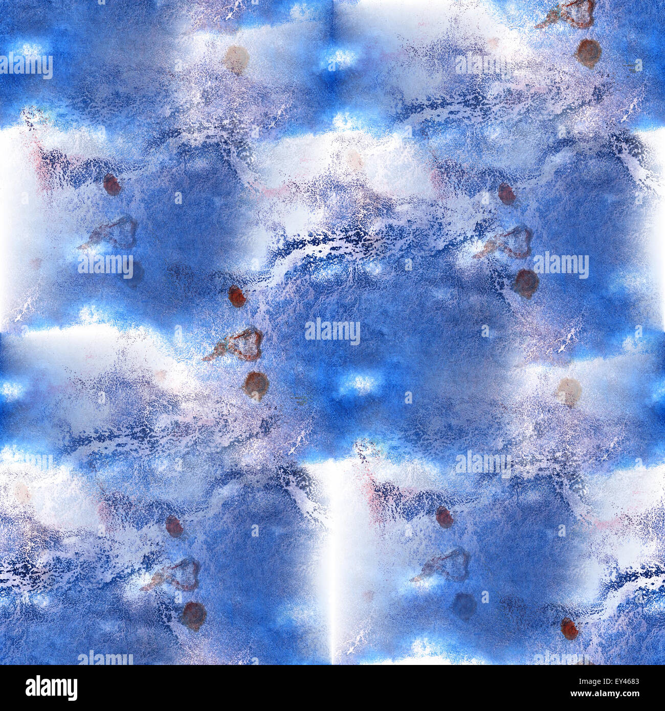 Seamless pattern blue watercolor hand abstract painted backgroun Stock ...