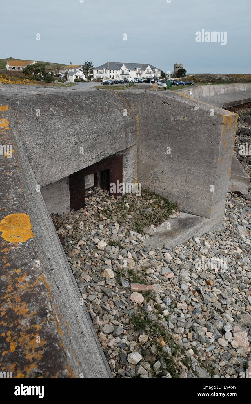 Channel Islands German defense second World War gun turrets Stock Photo